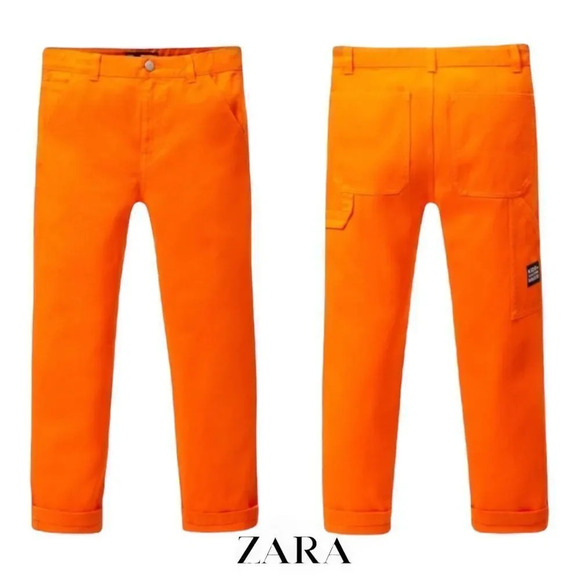 ZARA Kids | Orange | STRAIGHT LEG JEANS - Picture 1 of 6